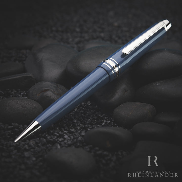 Montblanc Meisterstück Resin Midsize Glacier Ballpoint Pen Blue ID 129395 OVP 