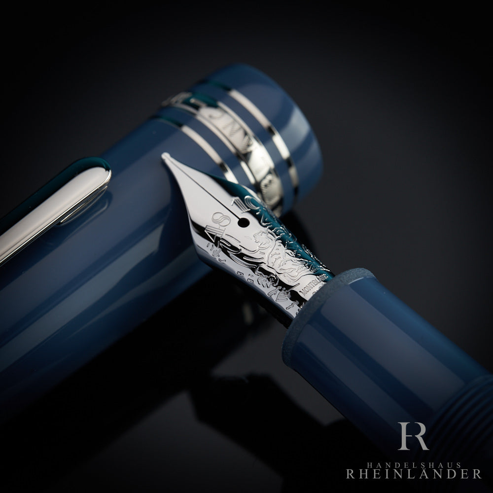 Montblanc Meisterstück Resin LeGrand Glacier Fountain Pen Füller Blue 129393 OVP