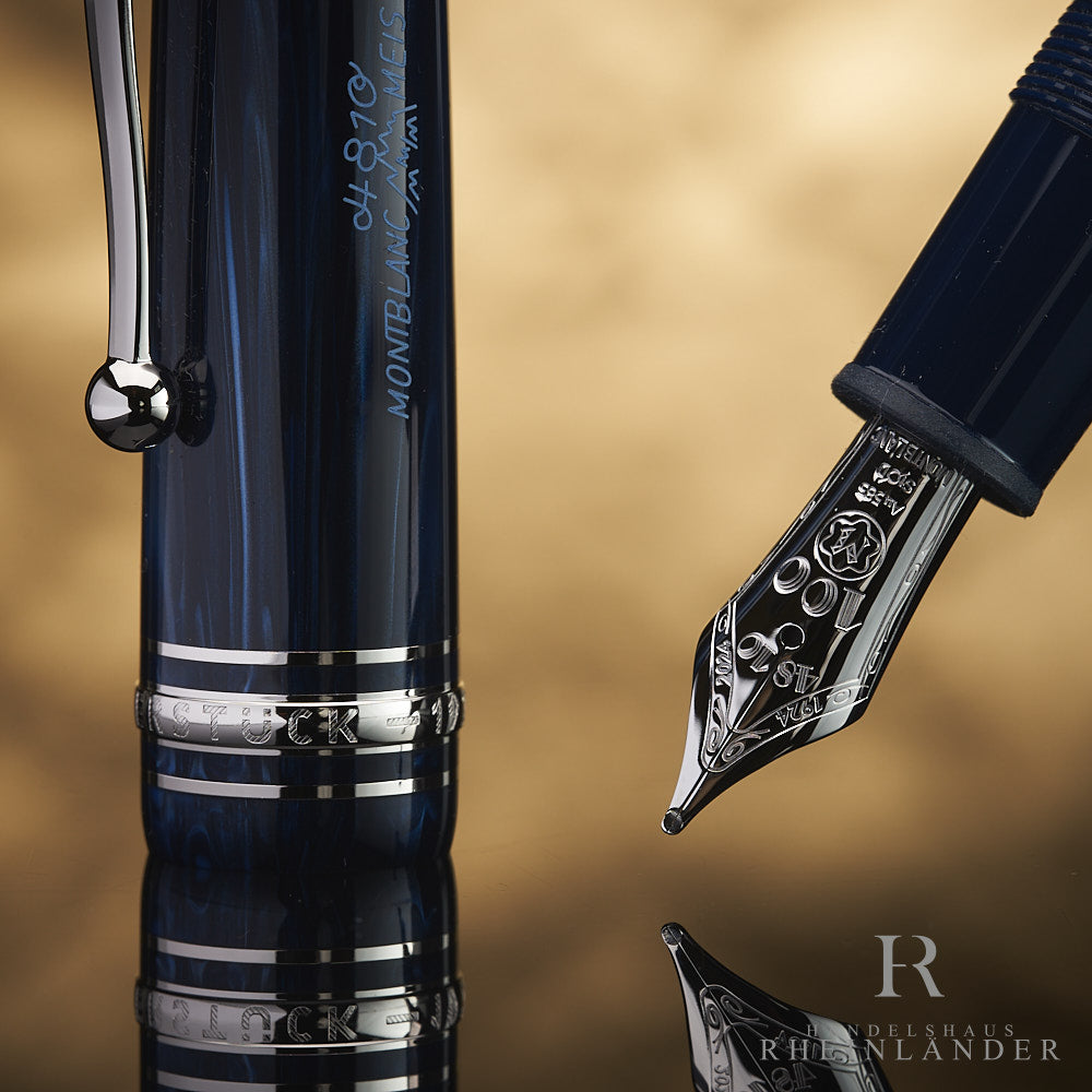 Montblanc The Origin Collection LeGrand Fountain Pen Blue Resin ID 131338