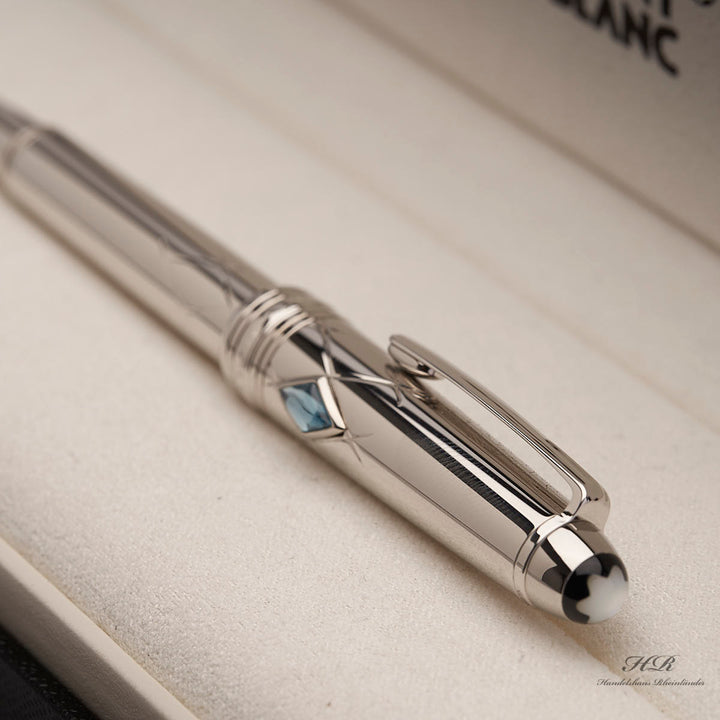 Montblanc Solitaire Artisan Collection Jungle Eyes Topaz Platinum Fountain Pen