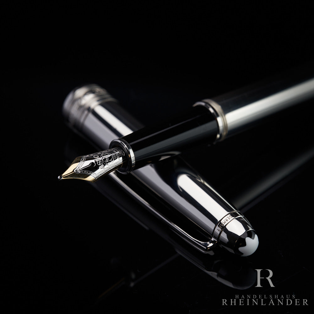 Montblanc Solitaire Stainless Steel No 144 Fountain Pen ID 23144 OVP