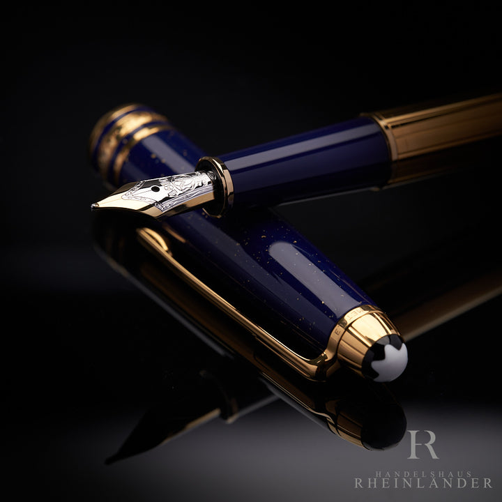 Montblanc Solitaire Ramses Lapislazuli Gold Classique Füllfederhalter ID 20144