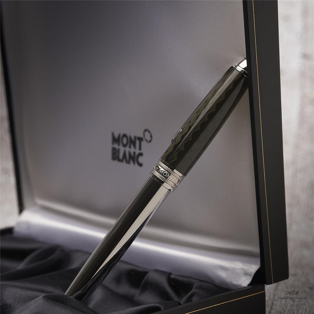 Montblanc Solitaire Carbon Steel Classique No 144 fountain pen ID 23544 orig