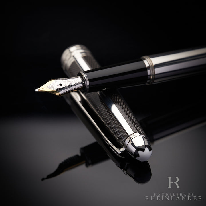 Montblanc Meisterstück Solitaire Silver Fibre Guilloche Classique Füller 35996