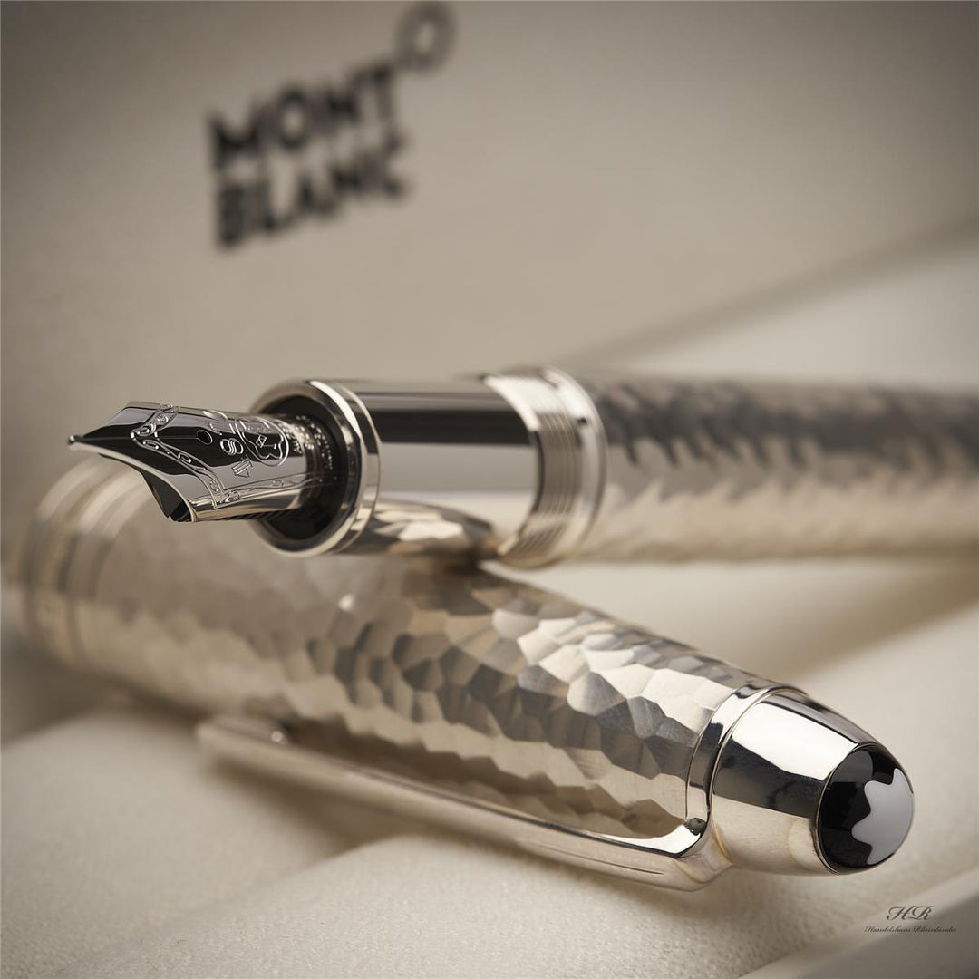 Montblanc Meisterstück Solitiare Martelé Silver Le Grand fountain pen ID 115097 OVP