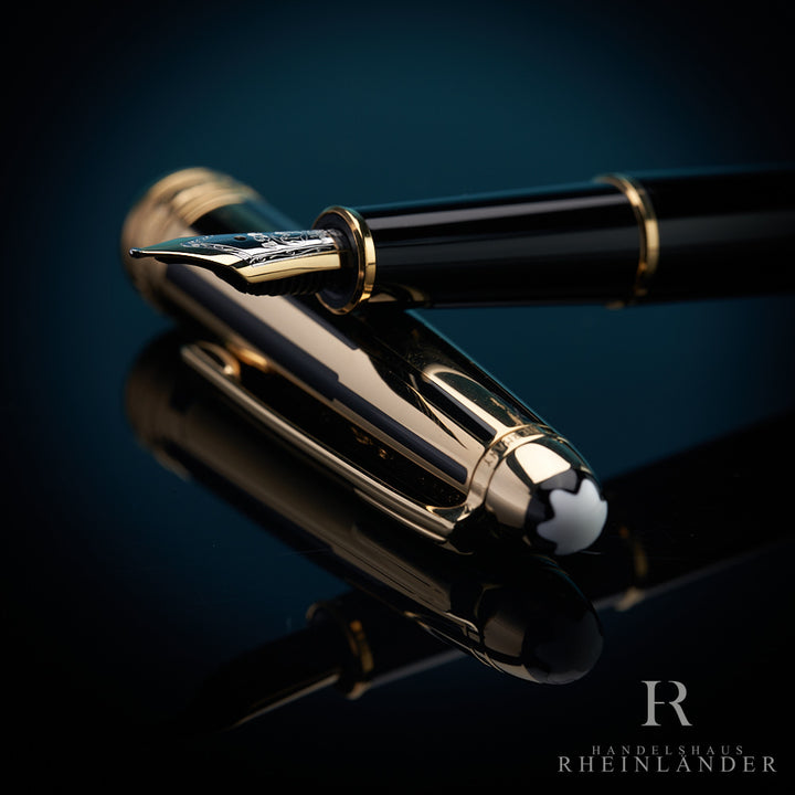 Montblanc Meisterstück Solitaire Gold and Black Doué Classique Füller ID 35986