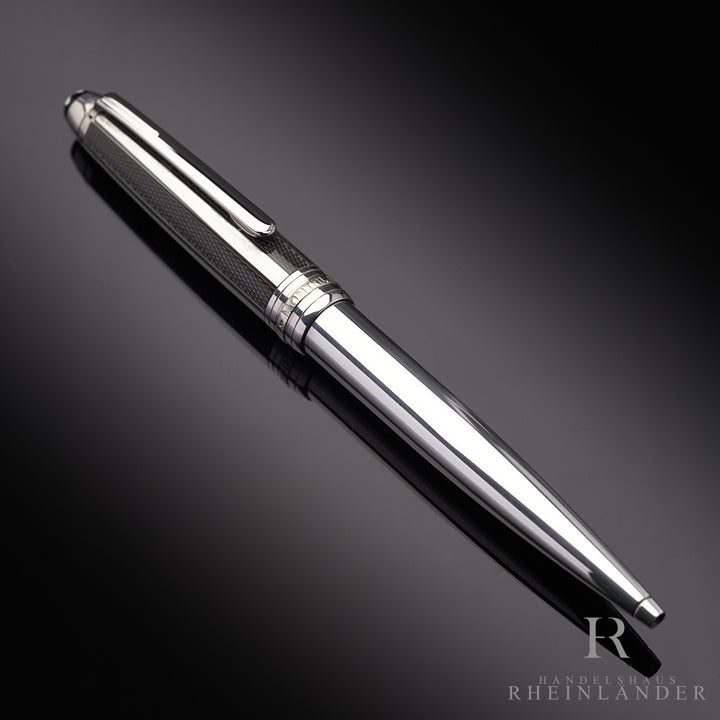 Montblanc Meisterstück Solitaire Silver Fibre Guilloche Classique Ballpoint Pen ID 35998