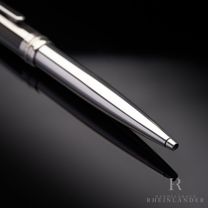 Montblanc Meisterstück Solitaire Silver Fibre Guilloche Classique Ballpoint Pen ID 35998