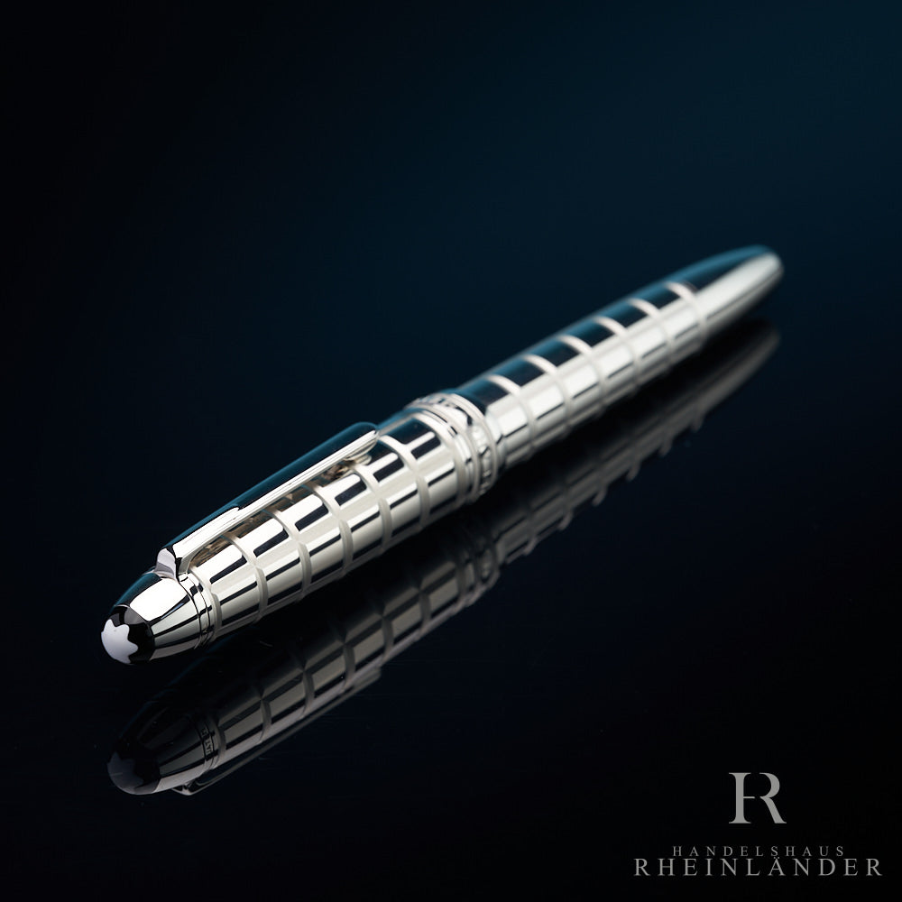 Montblanc Solitaire Platinum Plated Facet No 146 Le Grand Fountain Pen ID 38237 OVP