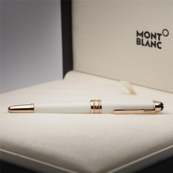 Montblanc Meisterstück White Solitaire Mozart Fountain Pen Red Gold ID 111941 OVP