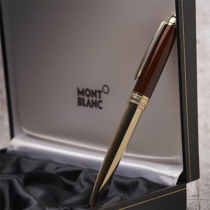 Montblanc Meisterstück Solitaire Gold Plated Citrine Ballpoint Pen ID 07573 OVP