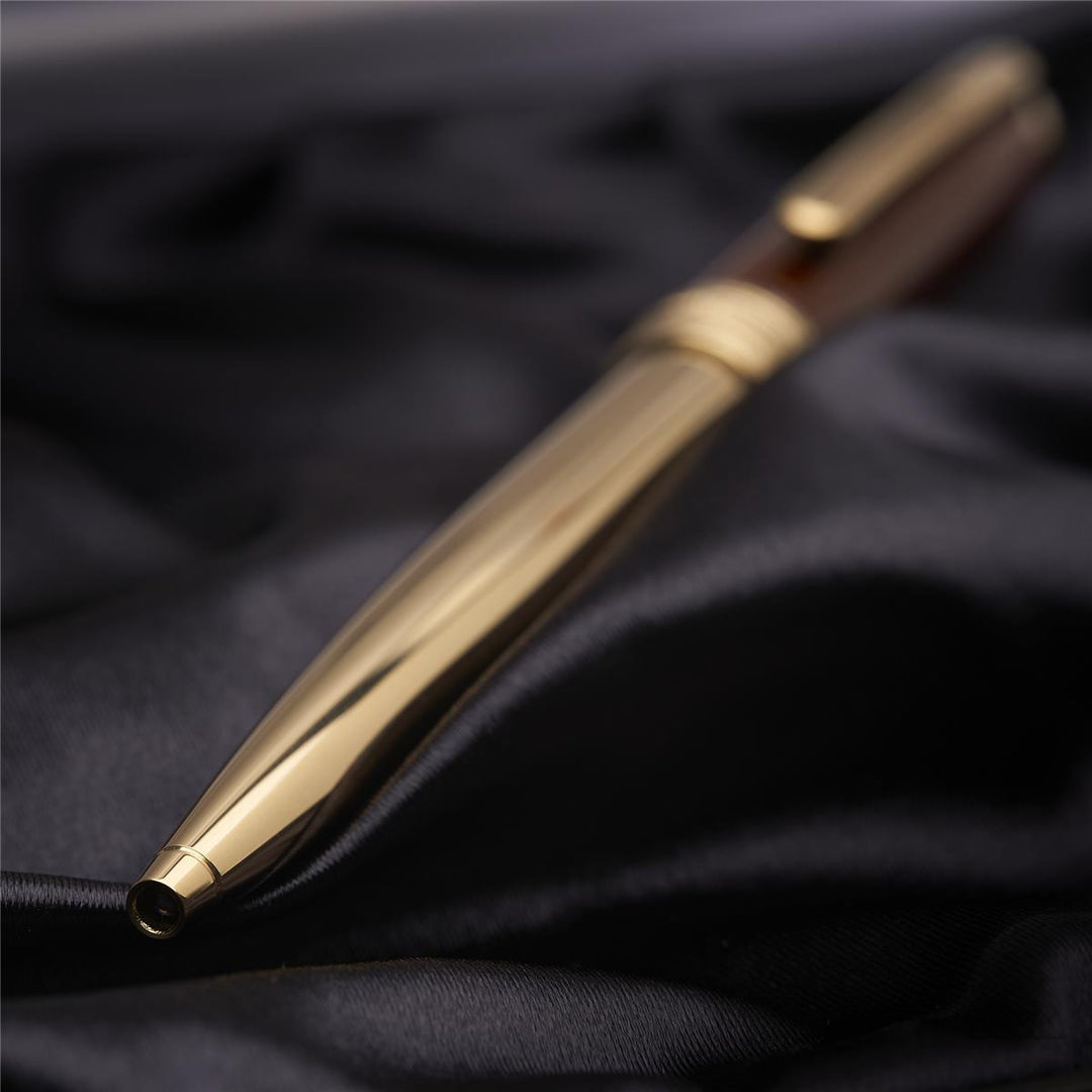 Montblanc Meisterstück Solitaire Gold Plated Citrine Ballpoint Pen ID 07573 OVP