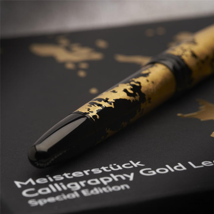 Montblanc Meisterstück Solitaire Gold Leaf Calligraphy Fountain Pen ID 119688