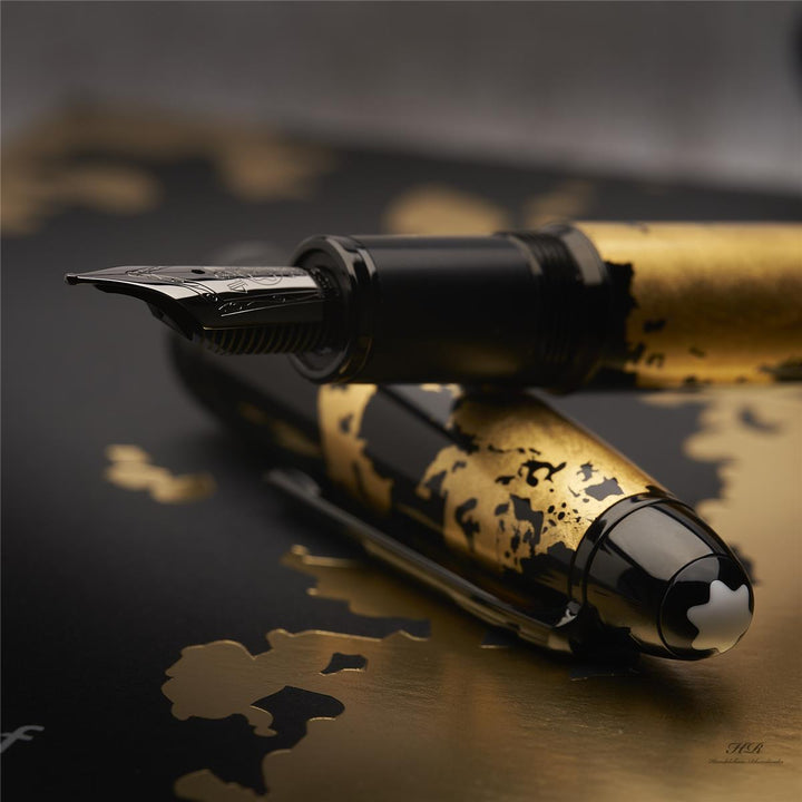 Montblanc Meisterstück Solitaire Gold Leaf Calligraphy Fountain Pen ID 119688