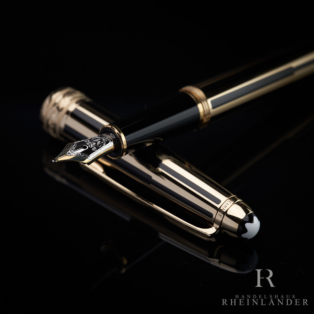 Montblanc Meisterstück Solitaire Black and Gold No 144 Fountain Pen ID 35978 OVP