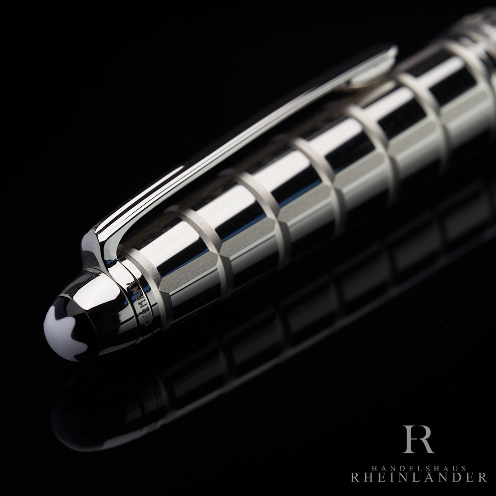 Montblanc Meisterstück Solitaire Platinum Plated Facet Kugelschreiber ID 38248