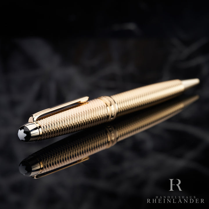 Montblanc Meisterstück Solitaire Geometry Champagne Gold Ballpoint Pen ID 118103