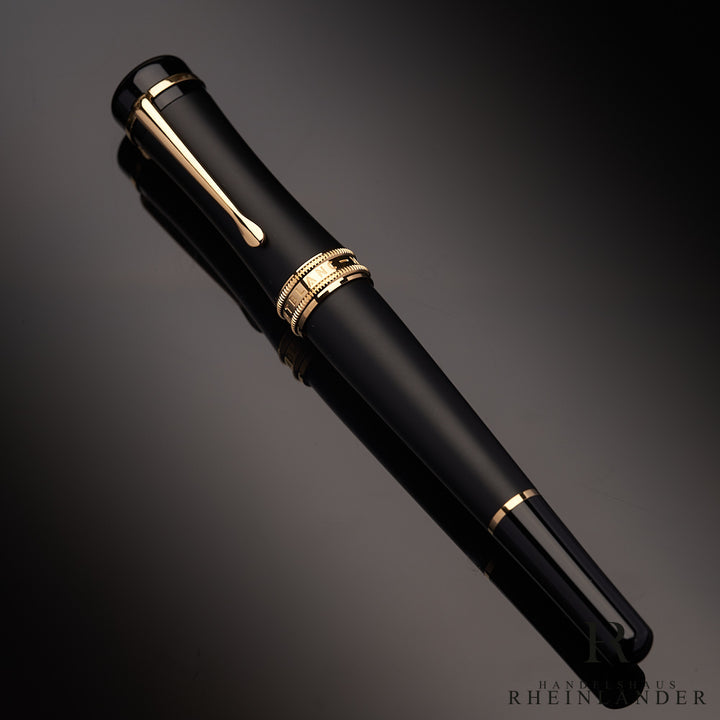 Montblanc Bonheur Nuit Black Resin Gold Fountain Pen Füllfederhalter ID 117473