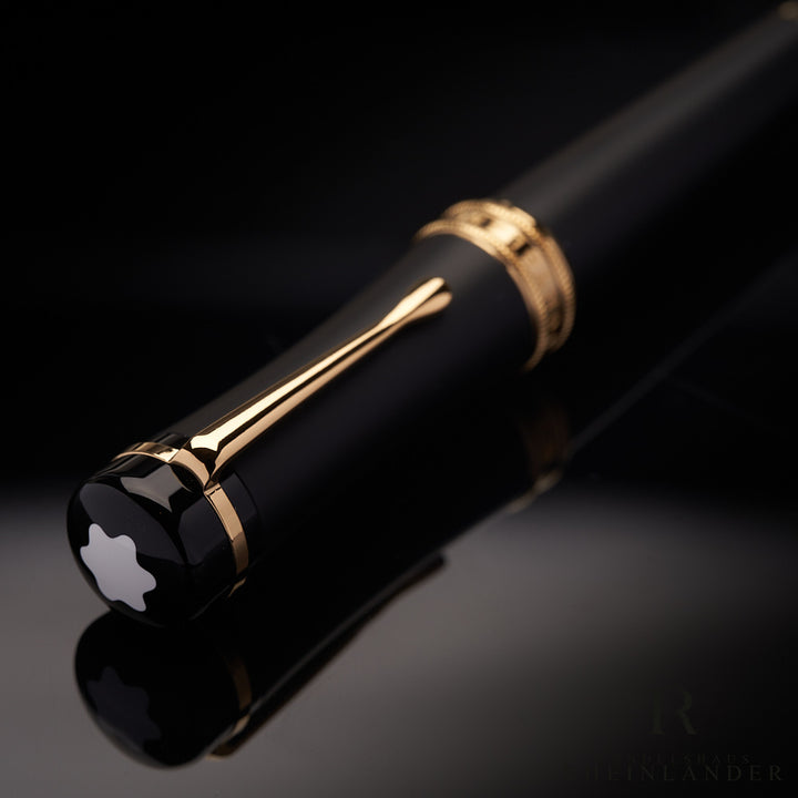 Montblanc Bonheur Nuit Black Resin Gold Fountain Pen Füllfederhalter ID 117473