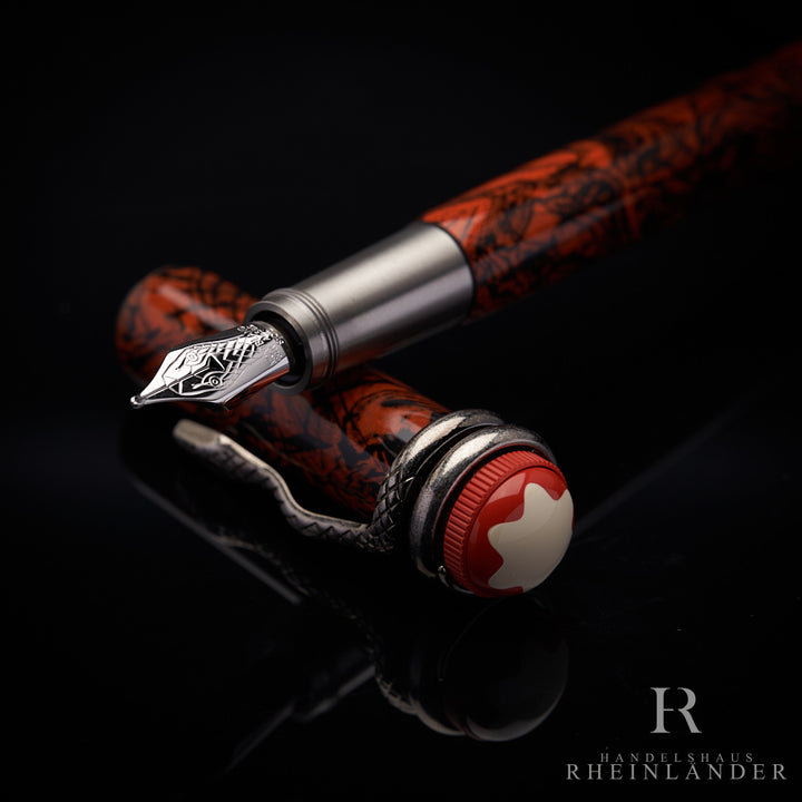 Montblanc Heritage Rouge et Noir Serpent Marble Füllfederhalter ID 119852 OVP