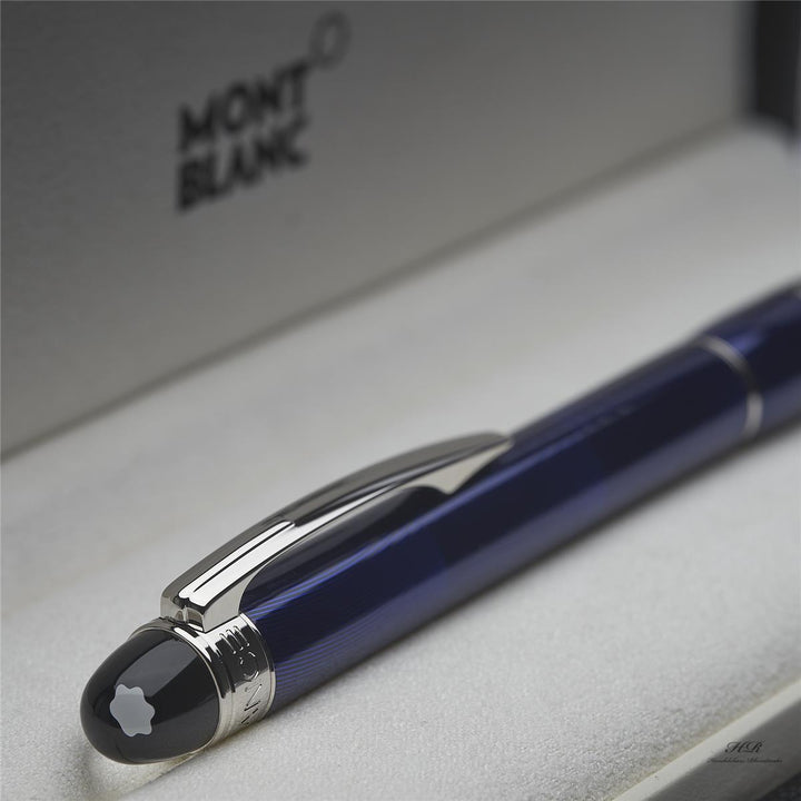 Montblanc Starwalker Cool Blue Line Guilloche Metal Kugelschreiber ID 09979 OVP