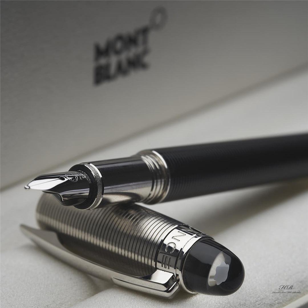 Montblanc Starwalker Metal Doué Line Füllfederhalter Schwarz Silber ID 38009 OVP