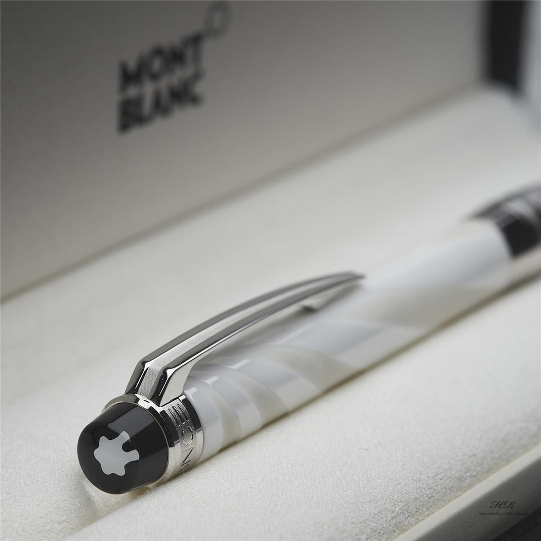 Montblanc Starwalker Ceramics Doué White Platinum Plated Ballpoint Pen ID 114793 OVP