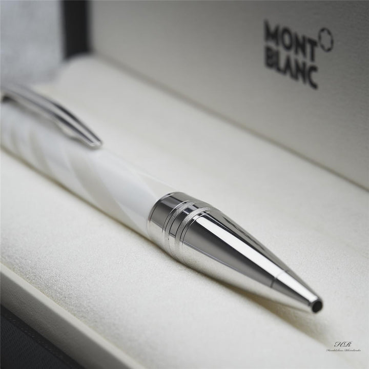 Montblanc Starwalker Ceramics Doué White Platinum Plated Ballpoint Pen ID 114793 OVP