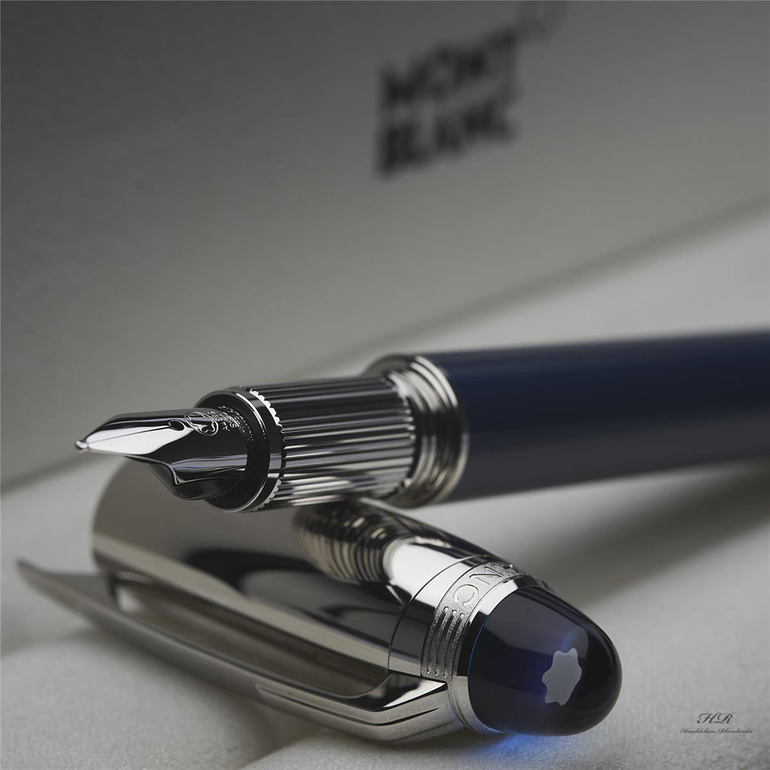 Montblanc Starwalker Blue Planet Doué Füllfederhalter Platiniert ID 125272 OVP