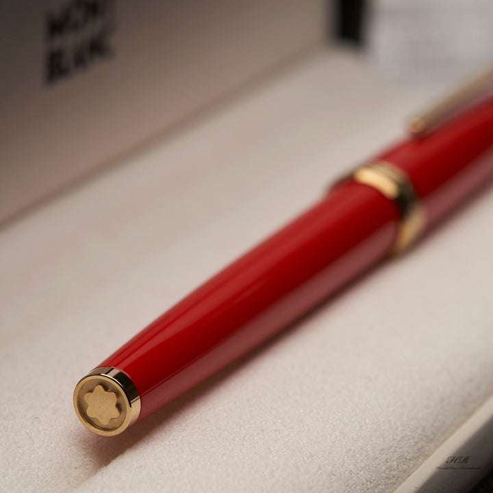 Montblanc PIX Collection Precious Resin Gold Plated Red Rollerball ID 117654 OVP