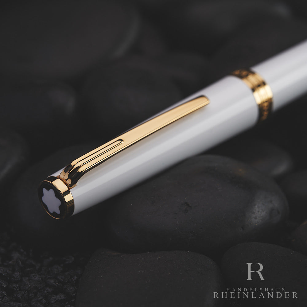 Montblanc PIX Collection Precious Resin Gold Line White Rollerball ID 117658 OVP