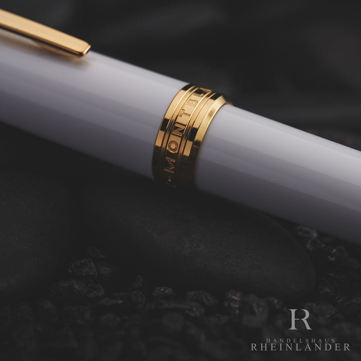 Montblanc PIX Collection Precious Resin Gold Line White Rollerball ID 117658 OVP