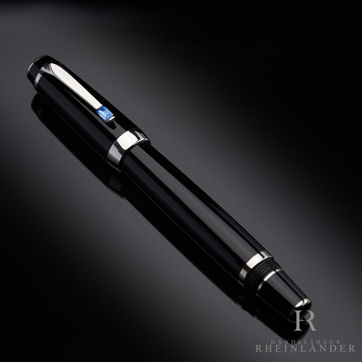 Montblanc Boheme Bleu Midsize Platinum Fountain Pen ID 25131 OVP