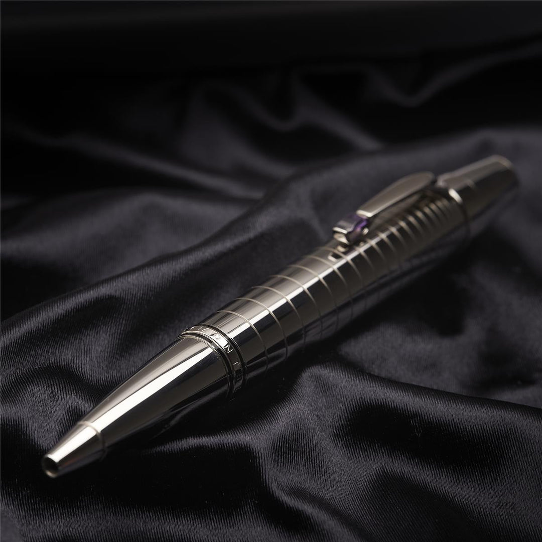 Montblanc Boheme Platinum Plated Radial Steel Amethyst Kugelschreiber 25292 OVP