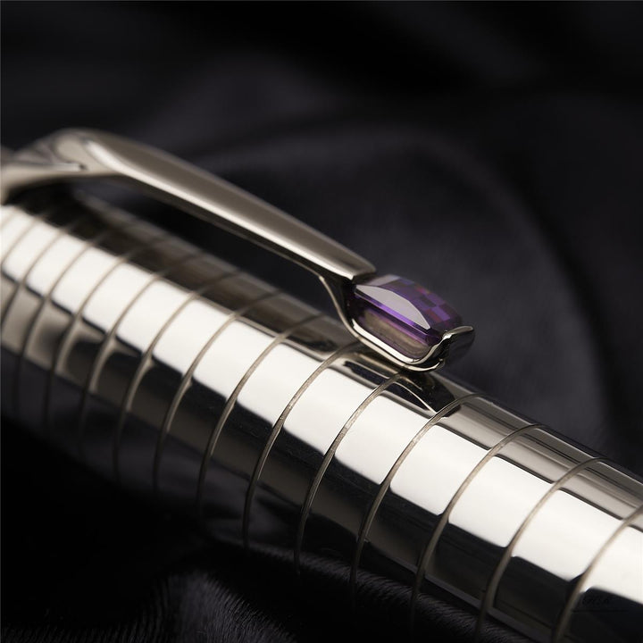 Montblanc Boheme Platinum Plated Radial Steel Amethyst Kugelschreiber 25292 OVP