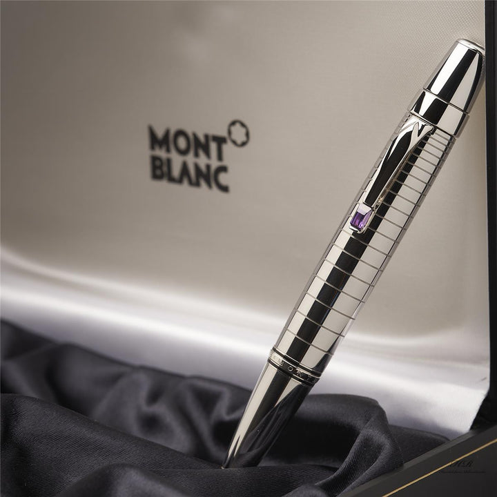 Montblanc Boheme Platinum Plated Radial Steel Amethyst Kugelschreiber 25292 OVP