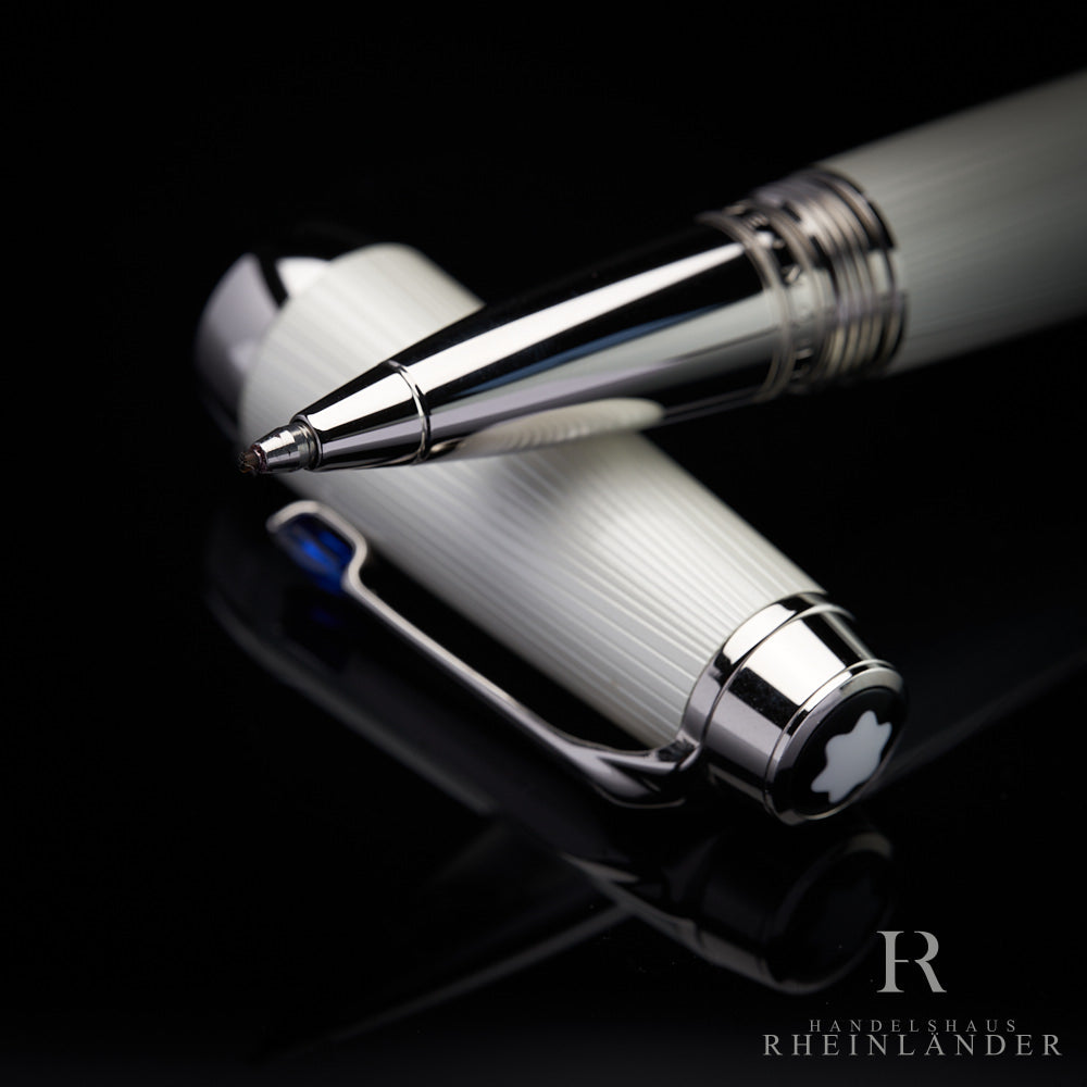 Montblanc Boheme Blanche Blue Line Rollerball Fineliner Guilloche ID 111344 OVP