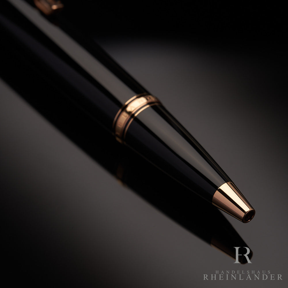 Montblanc Boheme Marron Rose Gold Ballpoint Pen Precious Resin Black ID 38270 OVP