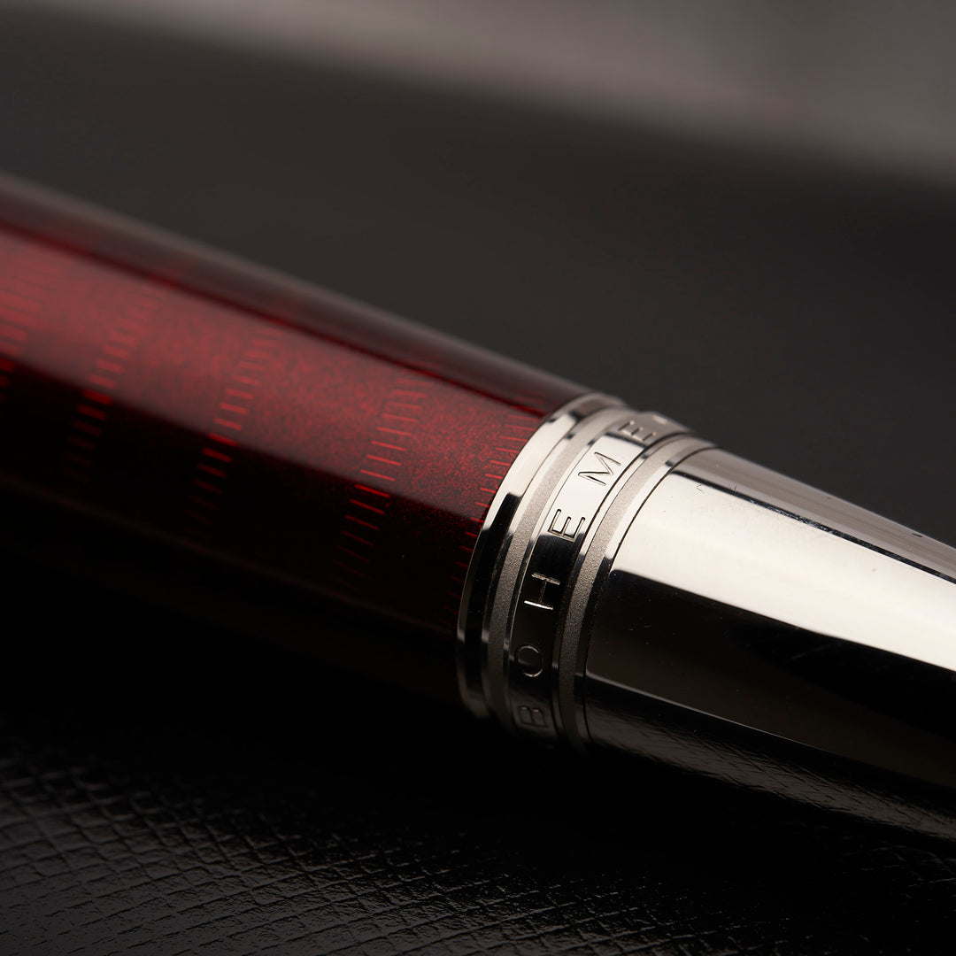 Montblanc Boheme Paso Doble Rouge Platinum Ballpoint Pen ID 104925 OVP 