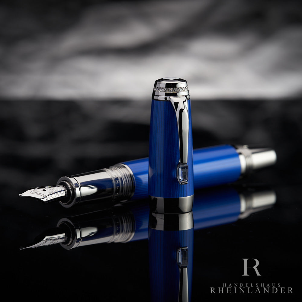 Montblanc Boheme Bleu Diamonds Fountain Pen ID 111524 OVP 