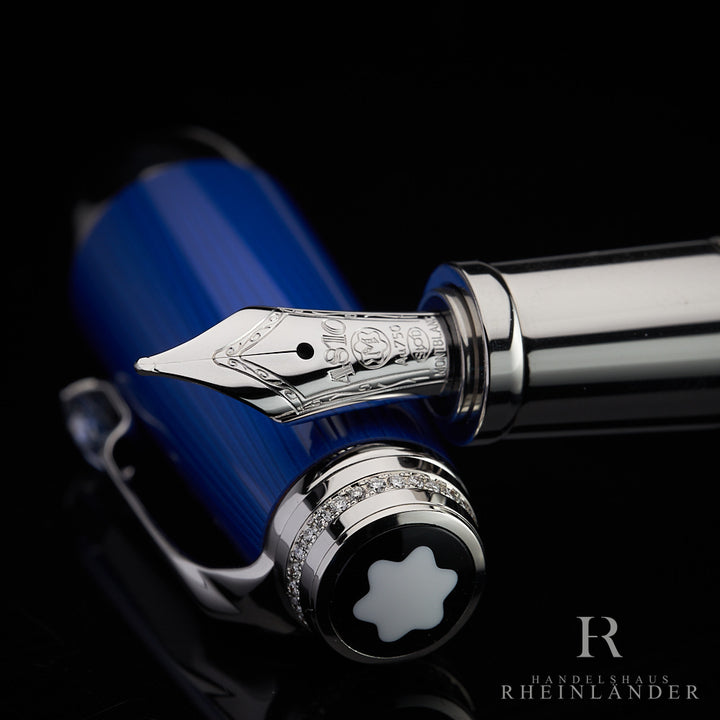 Montblanc Boheme Bleu Diamonds Fountain Pen ID 111524 OVP 