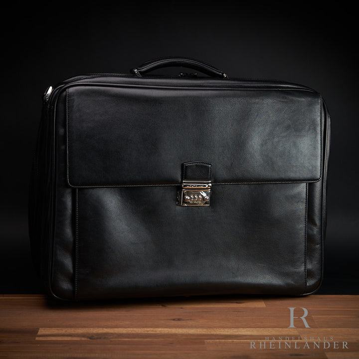 Montblanc Leather Goods Cashmere Weekender with Shoulderstrap Black