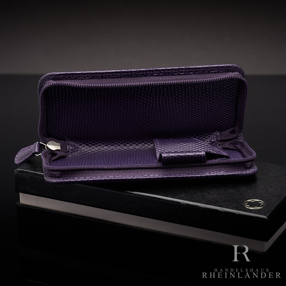 Montblanc Leather Goods Boheme Duo Pen Pouch Violet Zipper Case ID 112443 OVP