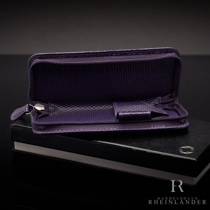 Montblanc Leather Goods Boheme Duo Pen Pouch Violet Zipper Case ID 112443 OVP