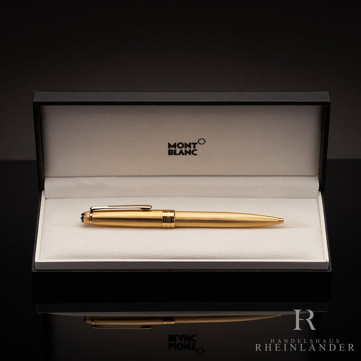 goldener Montblanc Kugelschreiber mit Feinkorn Guilloche in Geschenkbox