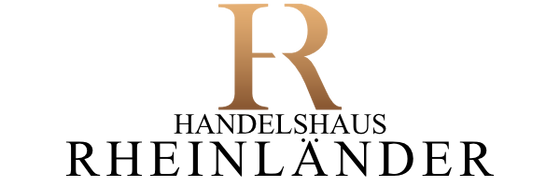 Logo des Handelshaus Rheinländer in Gold mit schwarzer Schrift