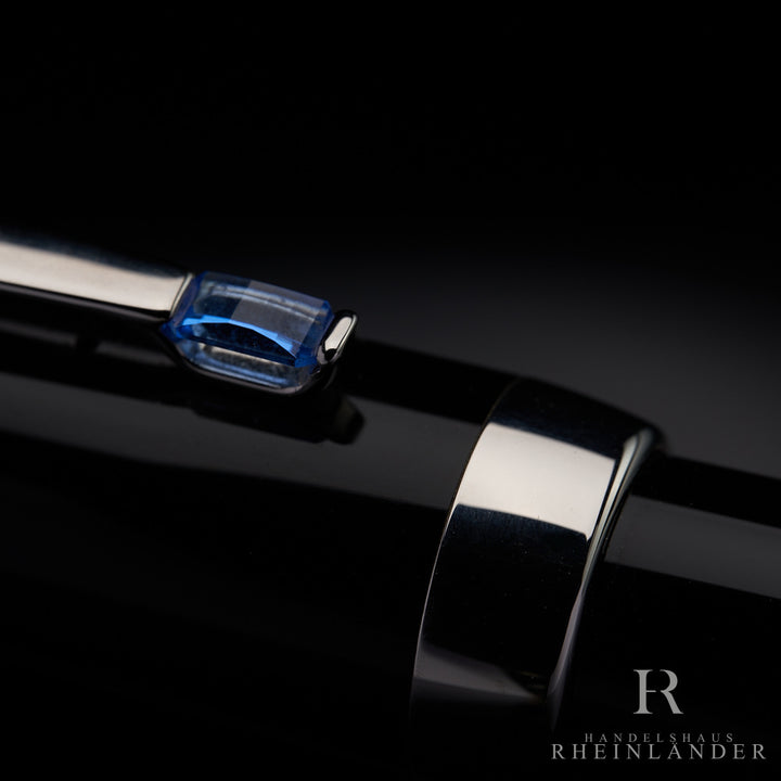 Montblanc Boheme Bleu Midsize Platinum Fountain Pen Füllfederhalter ID 25131 OVP
