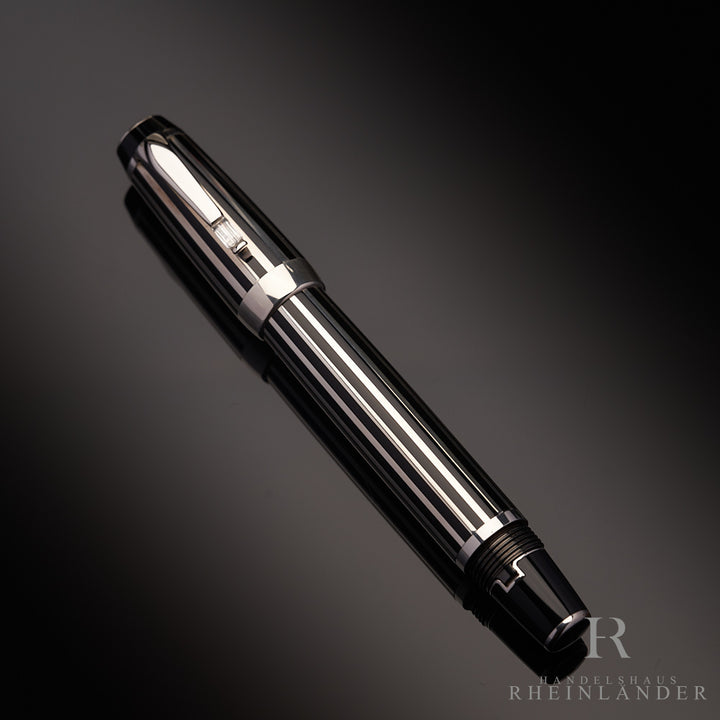 Montblanc Boheme Crystal Platinum Plated Line Fountain Pen Füller ID 7535 OVP