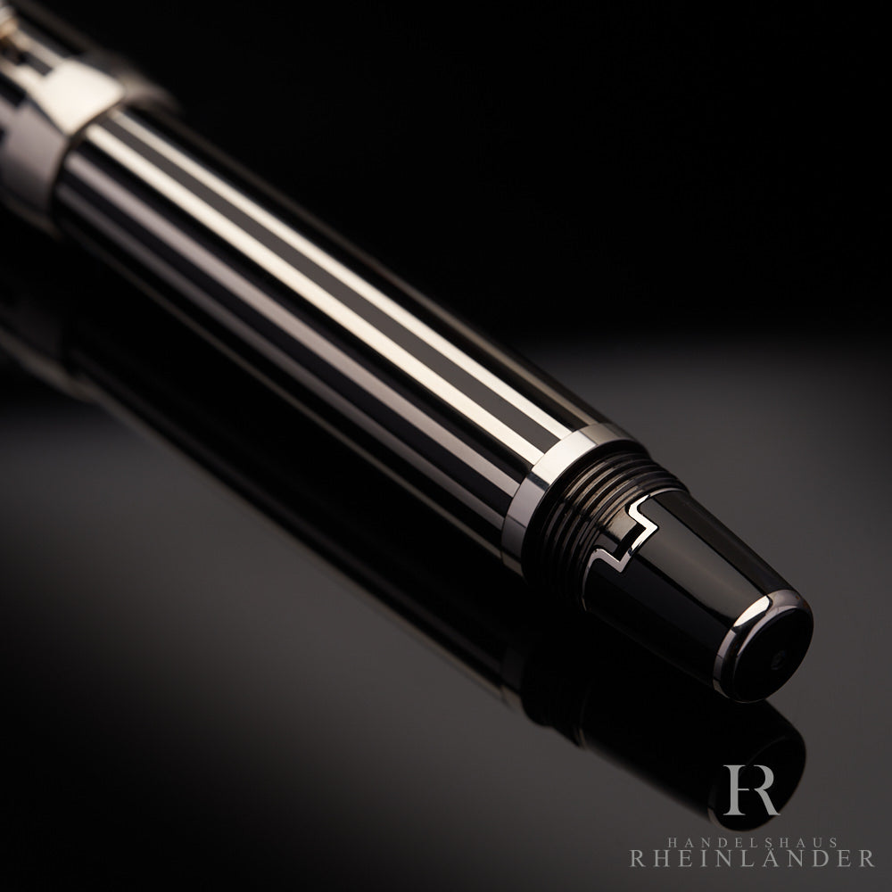 Montblanc Boheme Crystal Platinum Plated Line Fountain Pen Füller ID 7535 OVP