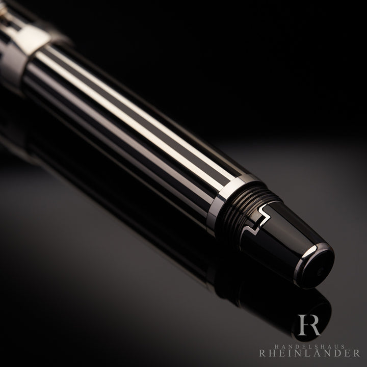 Montblanc Boheme Crystal Platinum Plated Line Fountain Pen Füller ID 7535 OVP